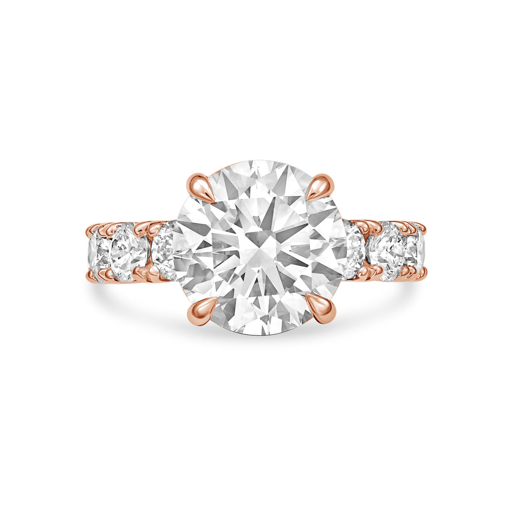 Lab-Grown Round Diamond Ring with Accents