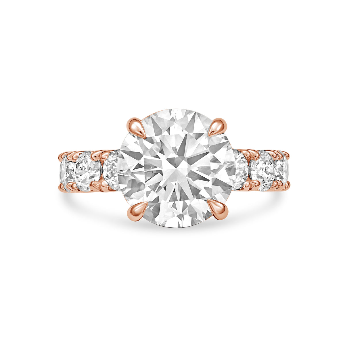 Lab-Grown Round Diamond Ring with Accents