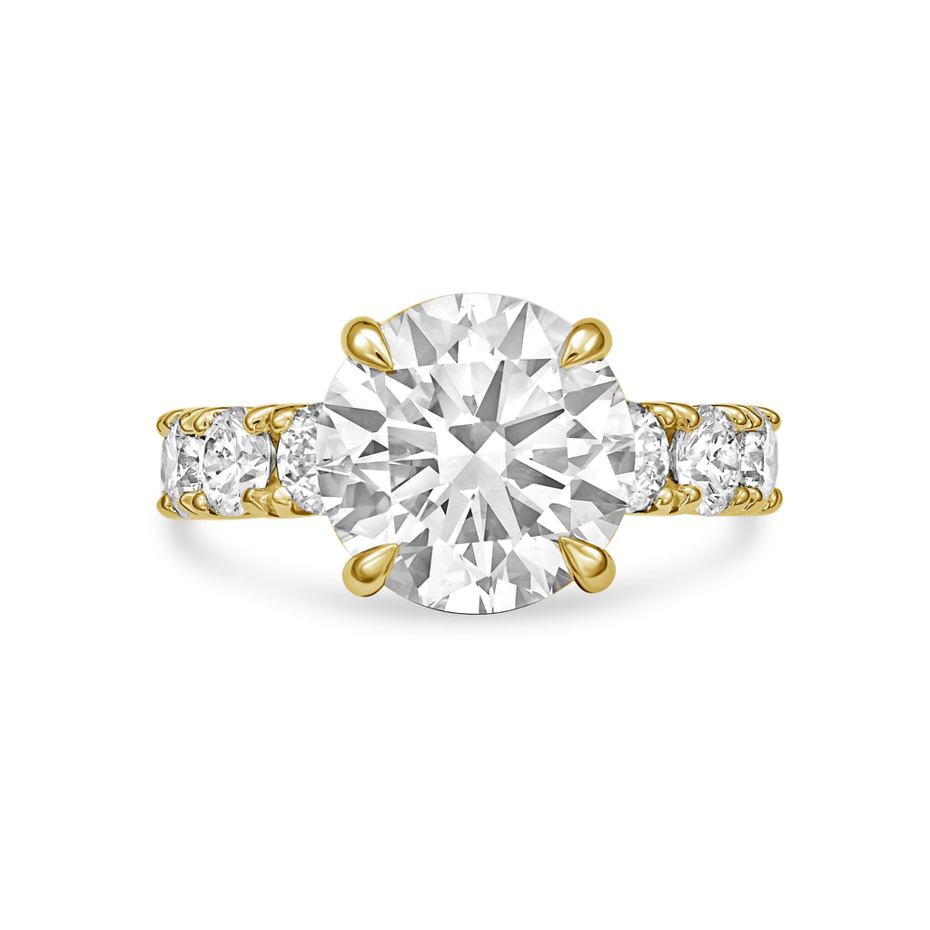 Lab-Grown Round Diamond Ring with Accents