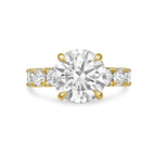 Lab-Grown Round Diamond Ring with Accents