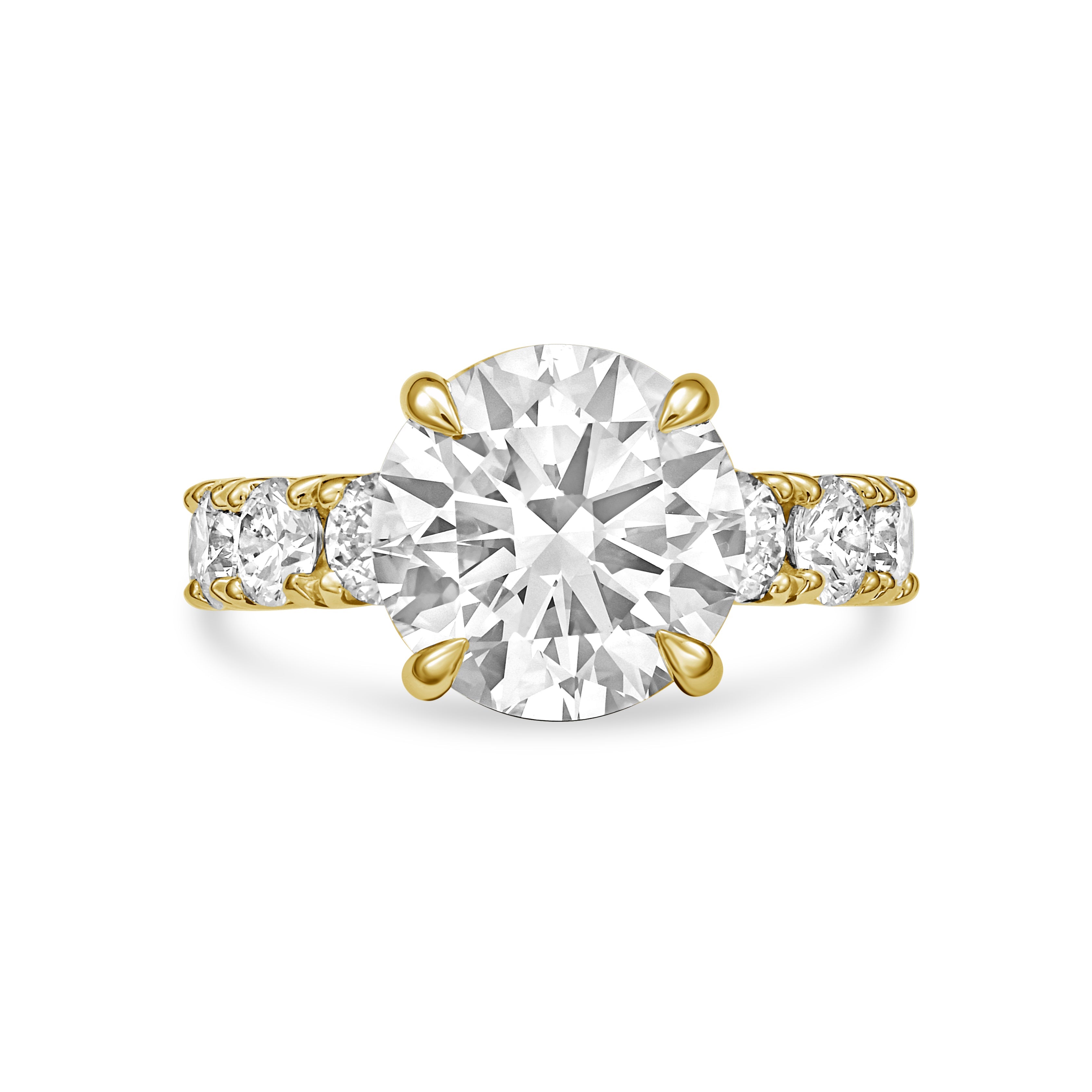 Lab-Grown Round Diamond Ring with Accents