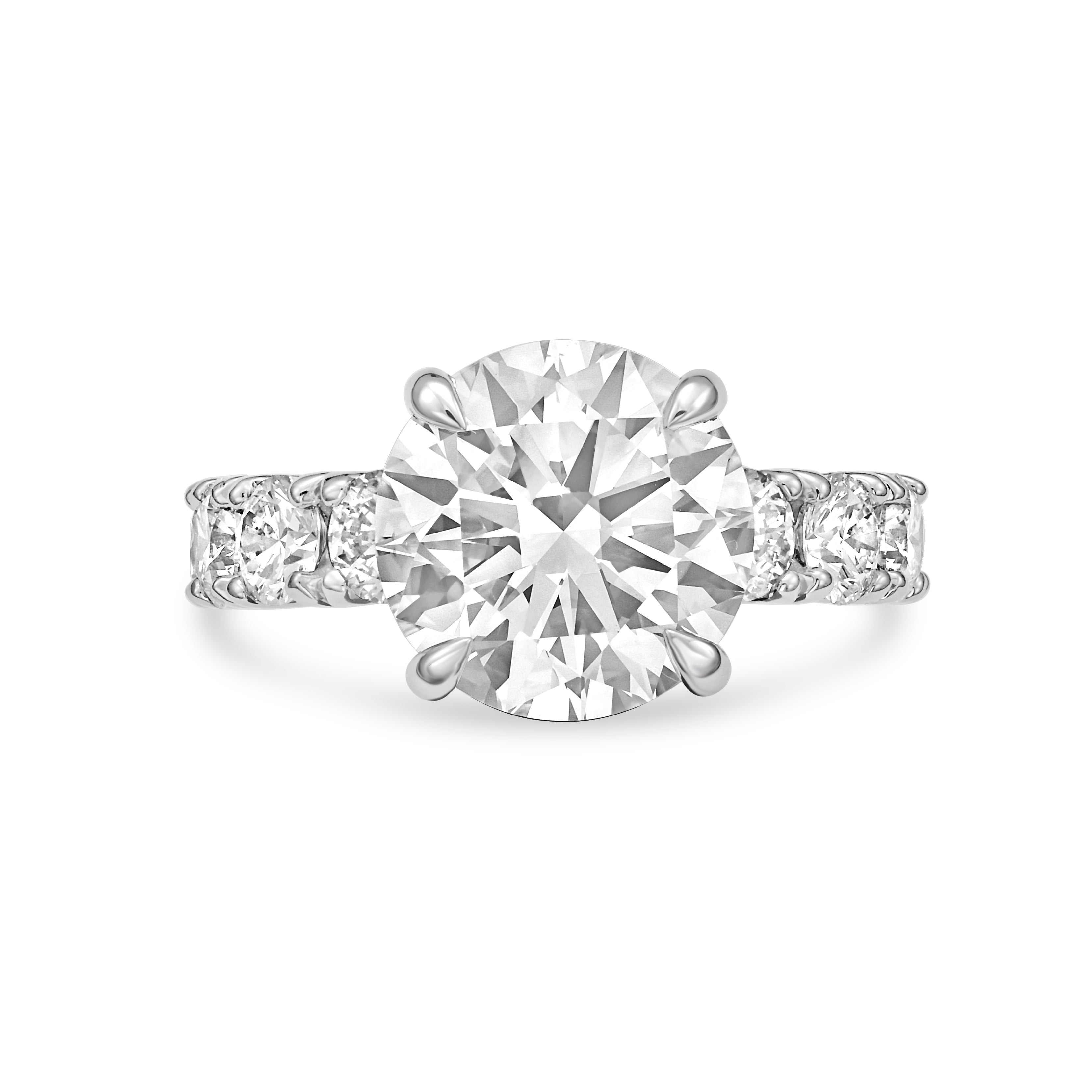Lab-Grown Round Diamond Ring with Accents