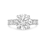 Lab-Grown Round Diamond Ring with Accents