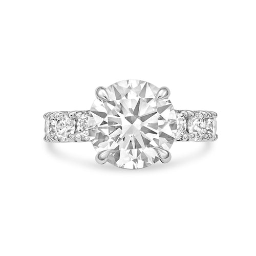 Lab-Grown Round Diamond Ring with Accents