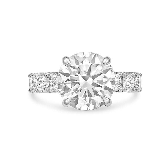 Lab-Grown Round Diamond Ring with Accents