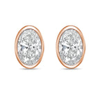 Lab Grown Oval Diamond Bezel Stud