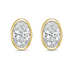 Lab Grown Oval Diamond Bezel Stud