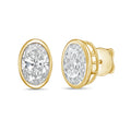 Lab Grown Oval Diamond Bezel Stud