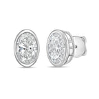 Lab Grown Oval Diamond Bezel Stud