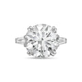 Lab Grown Round Diamond Ring with Baguettes