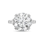 Lab Grown Round Diamond Ring with Baguettes