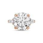 Lab Grown Round Diamond Ring with Baguettes