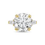 Lab Grown Round Diamond Ring with Baguettes