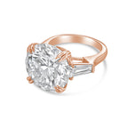 Lab Grown Round Diamond Ring with Baguettes