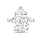 Lab-Grown Pear Diamond Ring with Baguettes, 18K Gold