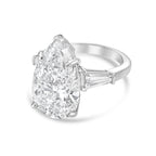 Lab-Grown Pear Diamond Ring with Baguettes, 18K Gold