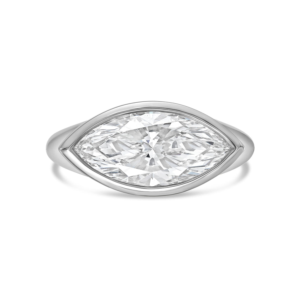 Lab-Grown Marquise Diamond Bezel Ring