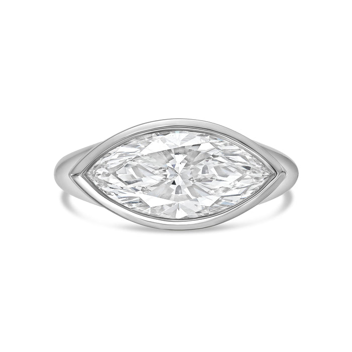 Lab-Grown Marquise Diamond Bezel Ring