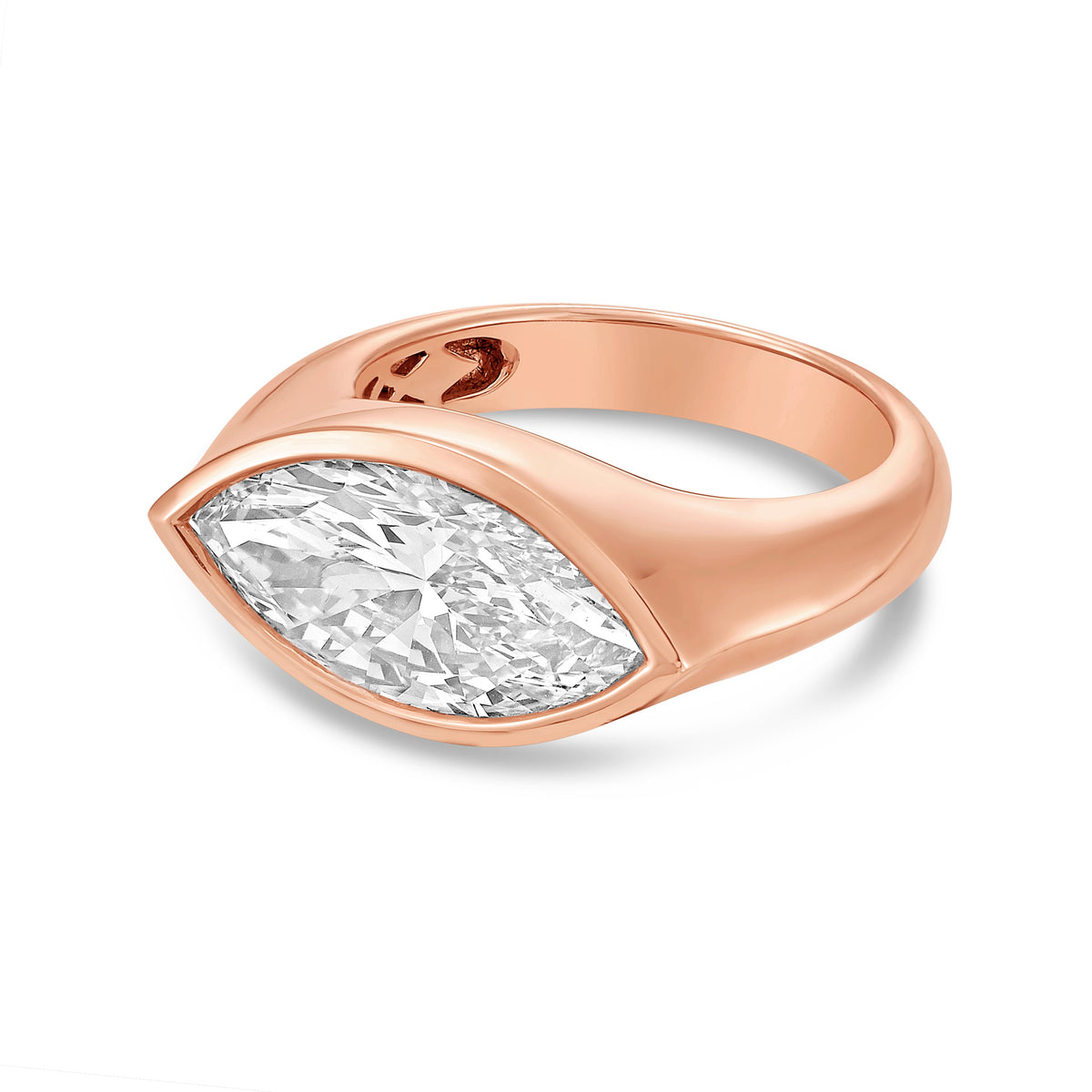 Lab-Grown Marquise Diamond Bezel Ring