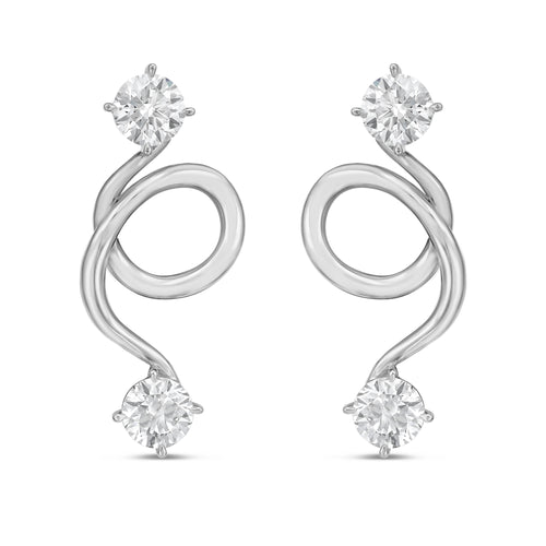Lab Grown Diamond Gold Spiral Stud Earrings