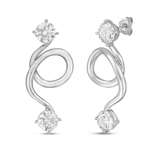 Lab Grown Diamond Gold Spiral Stud Earrings
