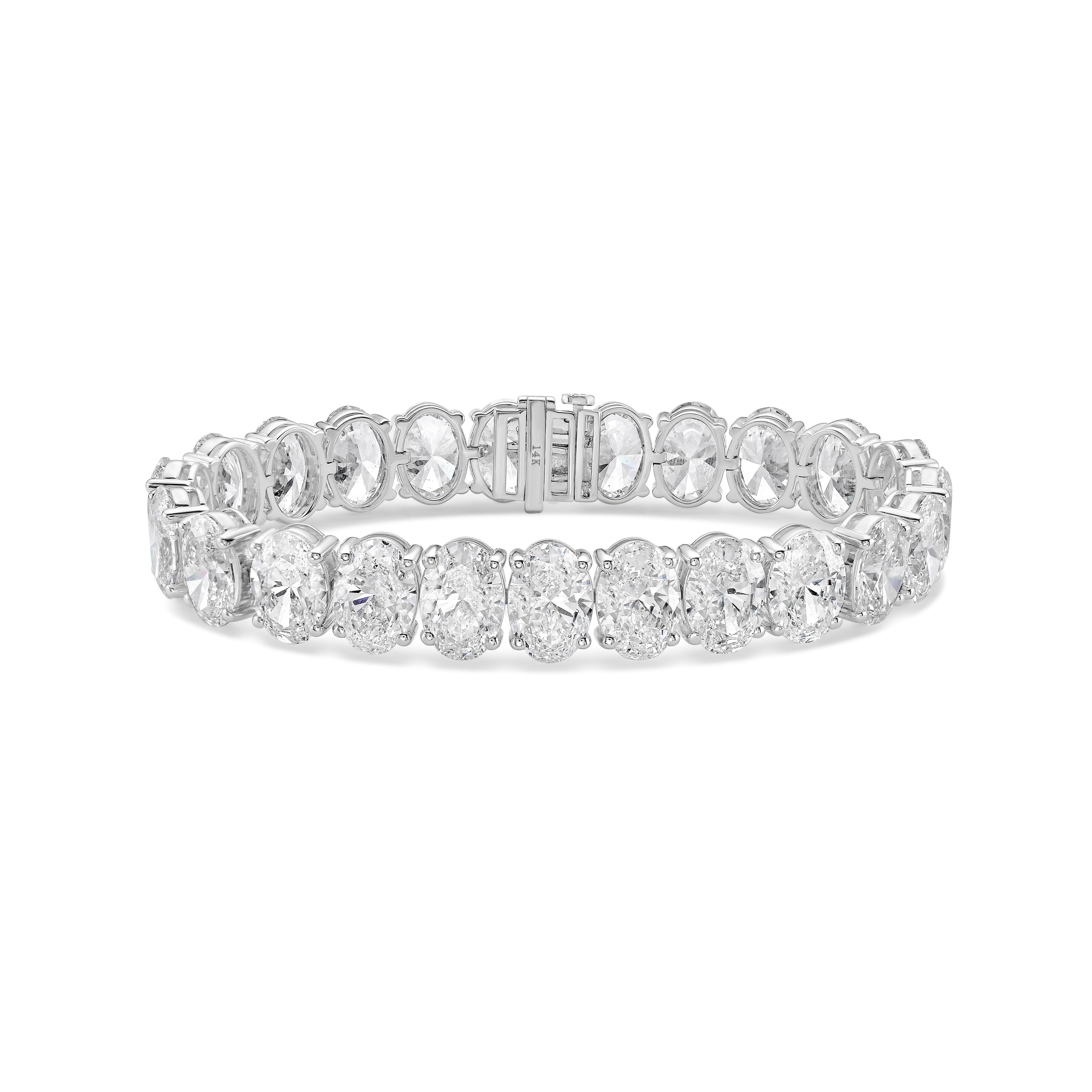 Lab Grown Oval Diamond Tennis Bracelet