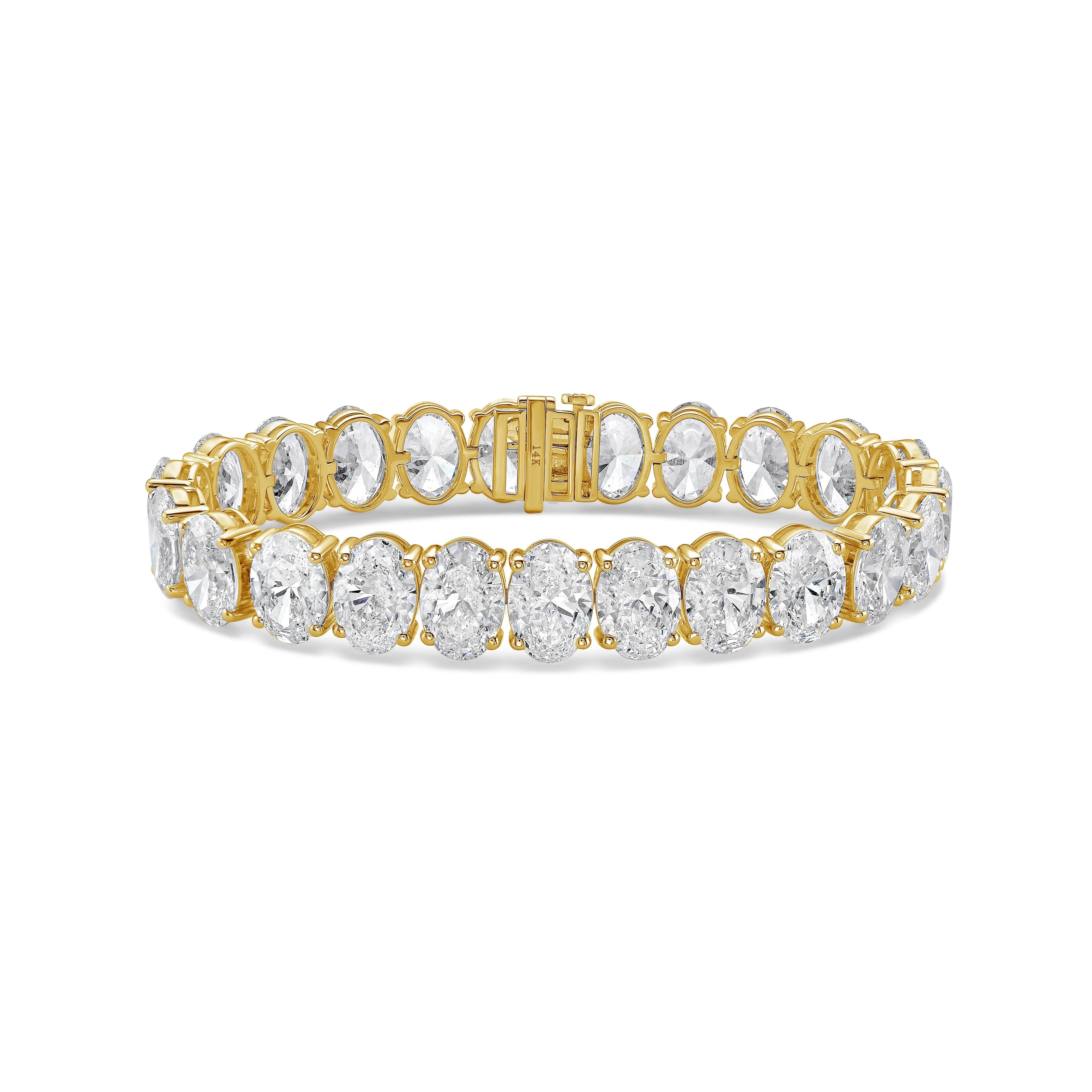 Lab Grown Oval Diamond Tennis Bracelet