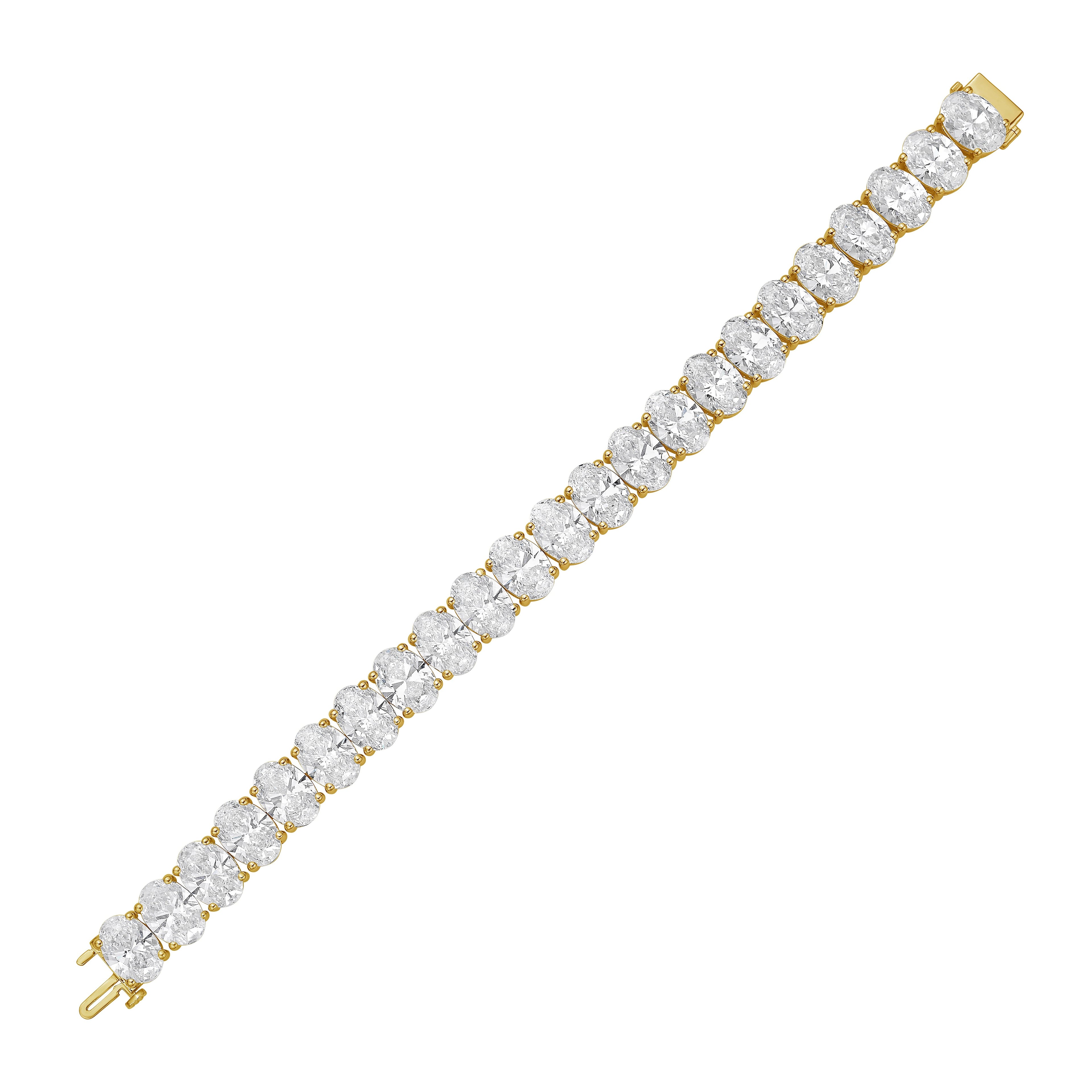 Lab Grown Oval Diamond Tennis Bracelet