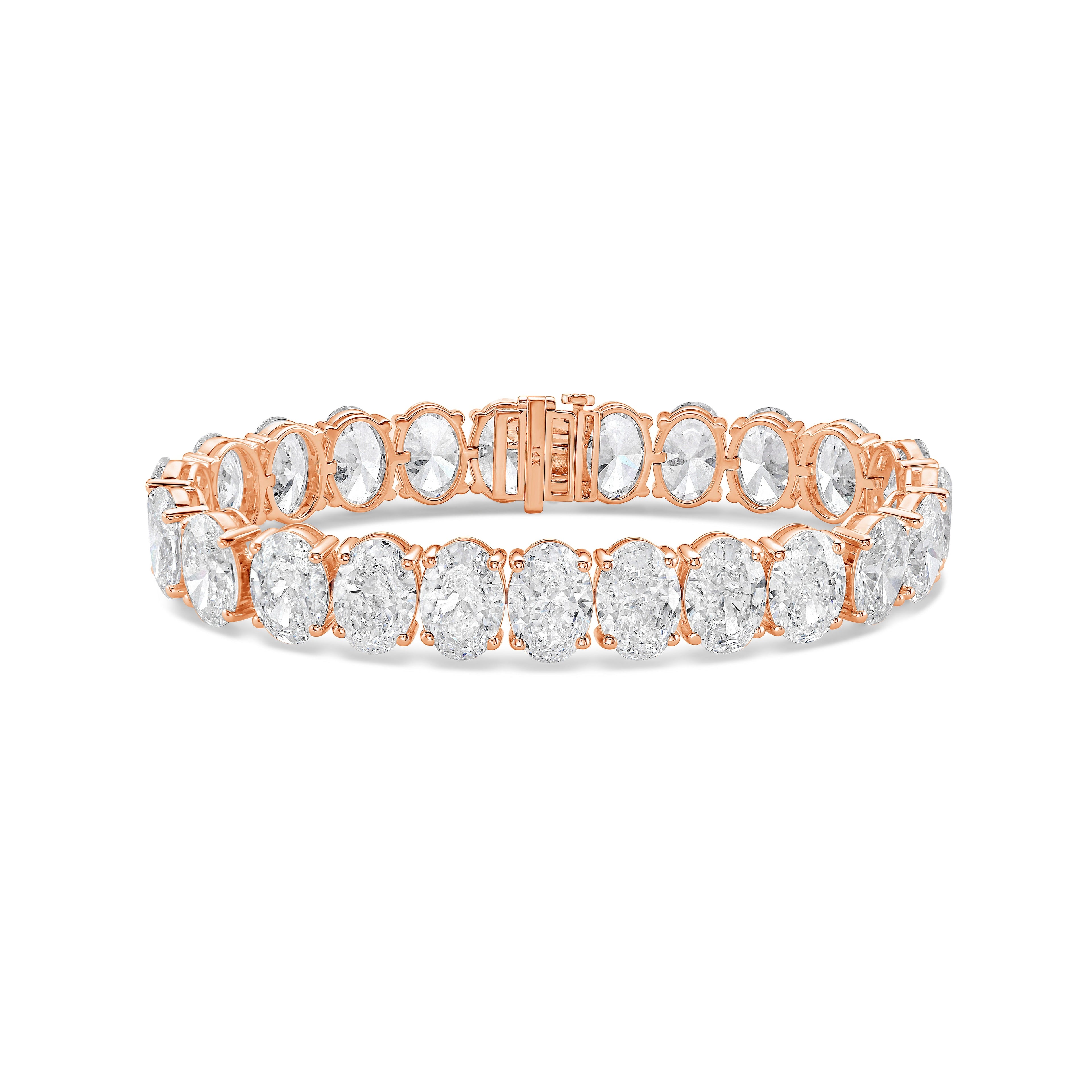 Lab Grown Oval Diamond Tennis Bracelet