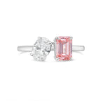 Lab Grown Oval & Emerald Pink Diamond Fashion Ring