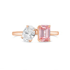 Lab Grown Oval & Emerald Pink Diamond Fashion Ring