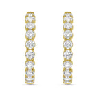 Lab Grown Round Diamond Hoop Earrings - 1.25"