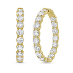 Lab Grown Round Diamond Hoop Earrings - 1.25"