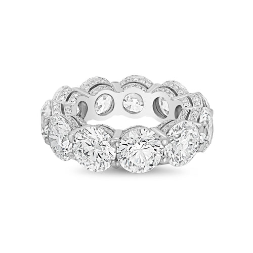 Lab-Grown Round Eternity Band With Micro Pavé Side