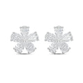 Lab-Grown Pear Diamond Flower Cluster Earrings, 14K Gold