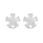 Lab-Grown Pear Diamond Flower Cluster Earrings, 14K Gold