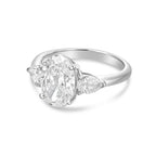 Lab-Grown Oval and Pear Three-Stone Engagement Ring