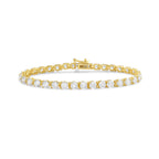 Lab-Grown Round Diamond Tennis Bracelet, 3-Prong, 14K Gold