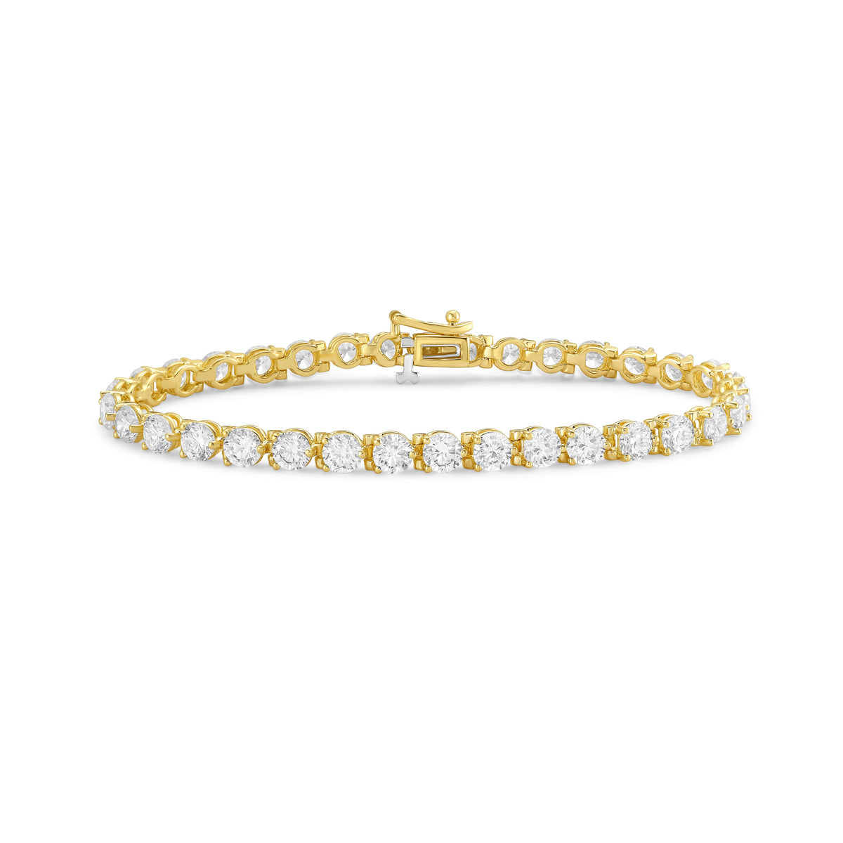Lab-Grown Round Diamond Tennis Bracelet, 3-Prong