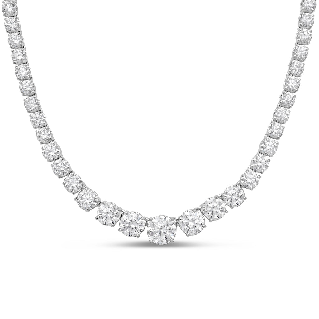 Lab Grown Graduated 4 Prong Tennis Necklace