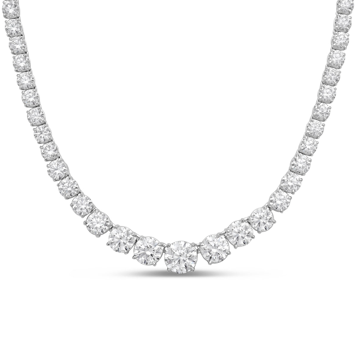 Lab Grown Graduated 4 Prong Tennis Necklace