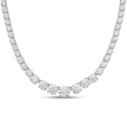 Lab Grown Graduated 4 Prong Tennis Necklace