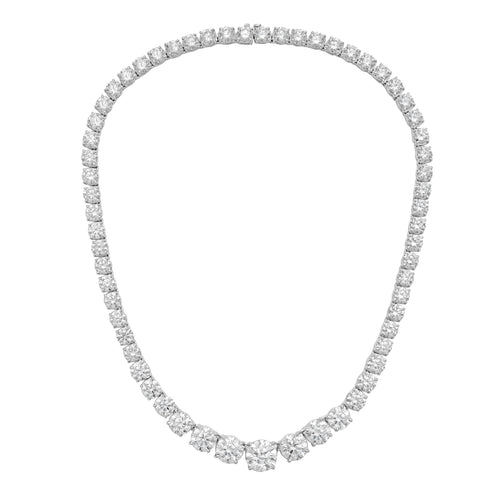 Lab Grown Graduated 4 Prong Tennis Necklace