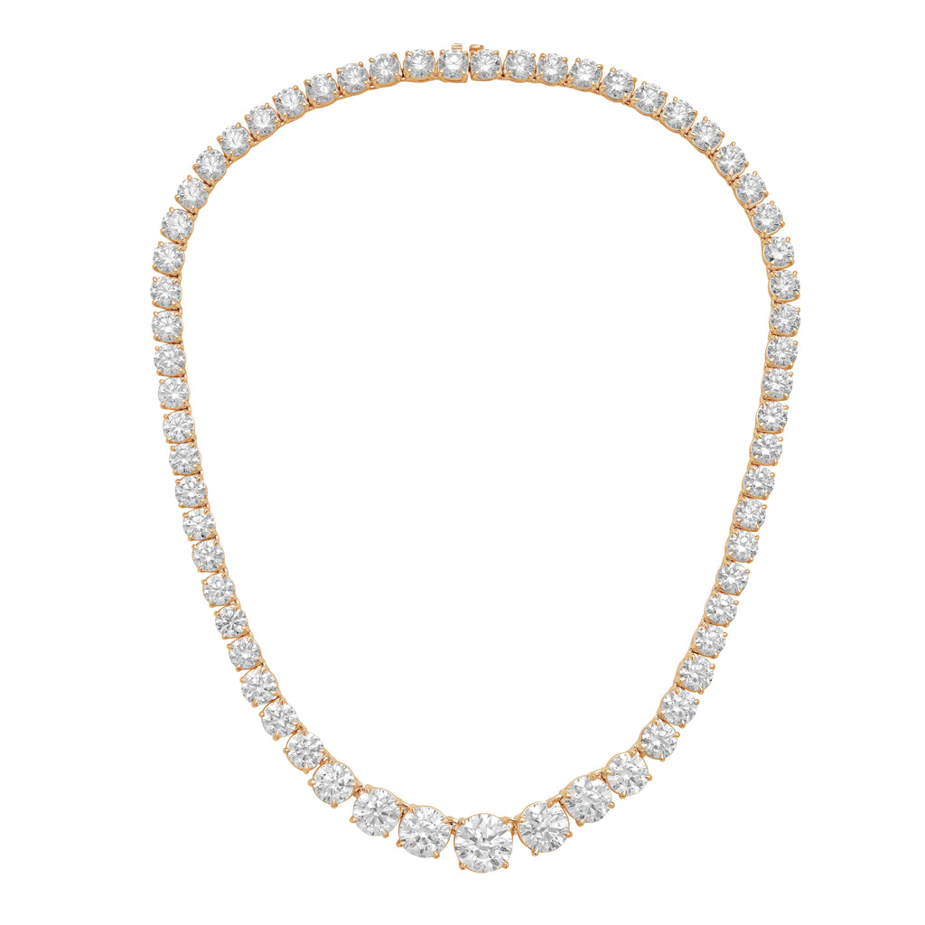 Lab Grown Graduated 4 Prong Tennis Necklace