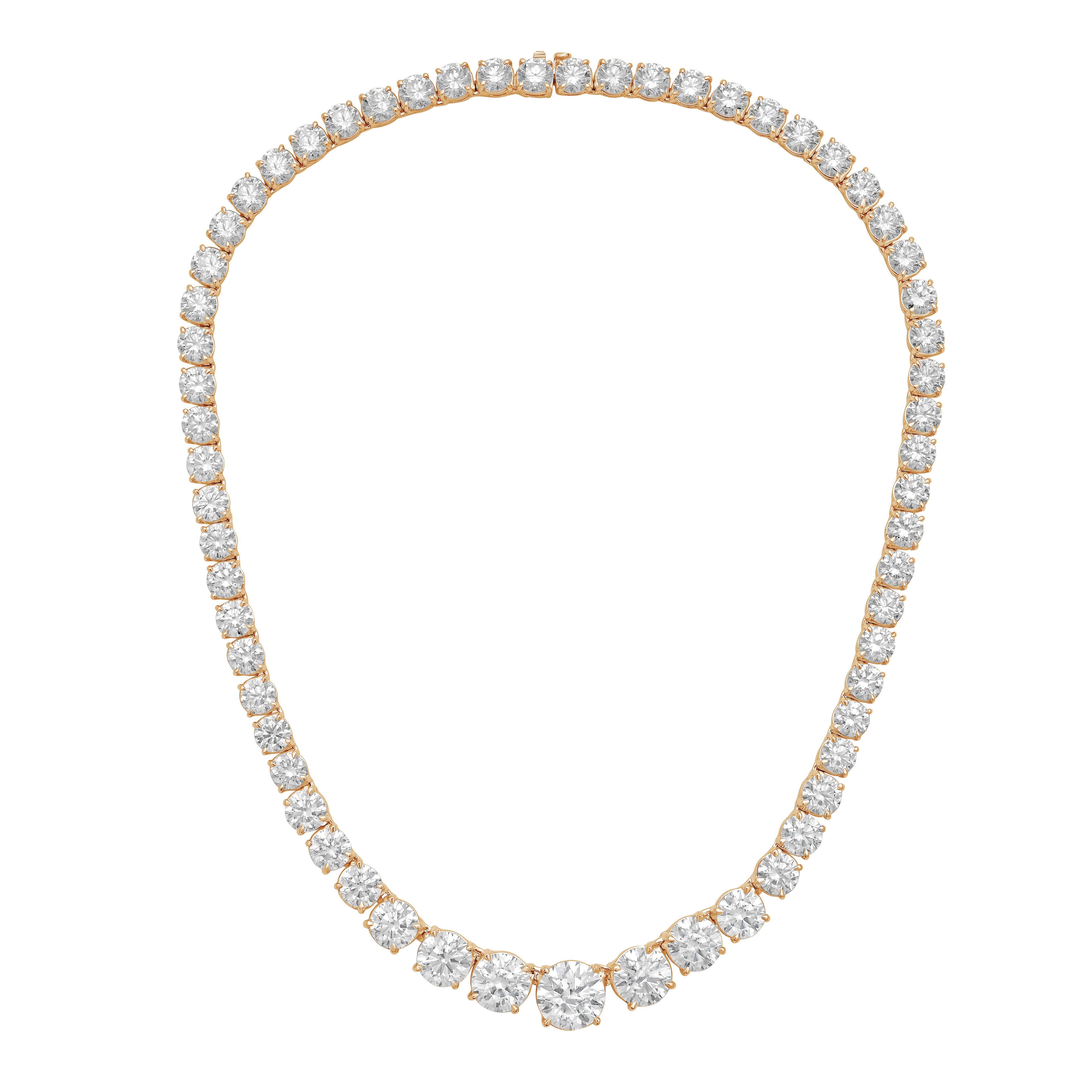 Lab Grown Graduated 4 Prong Tennis Necklace