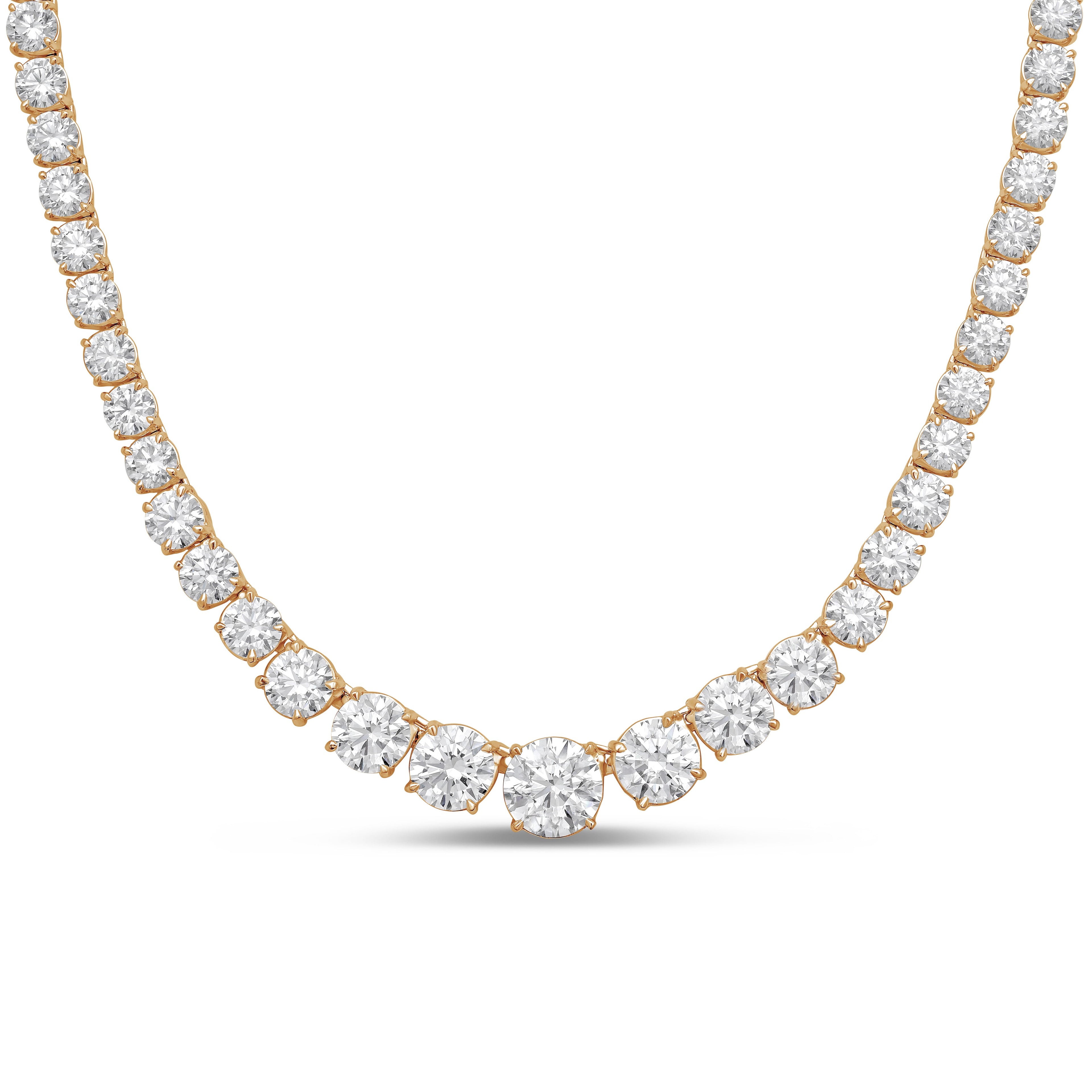 Lab Grown Graduated 4 Prong Tennis Necklace