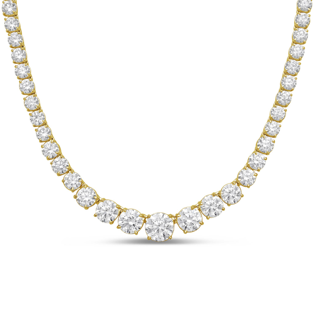 Lab Grown Graduated 4 Prong Tennis Necklace