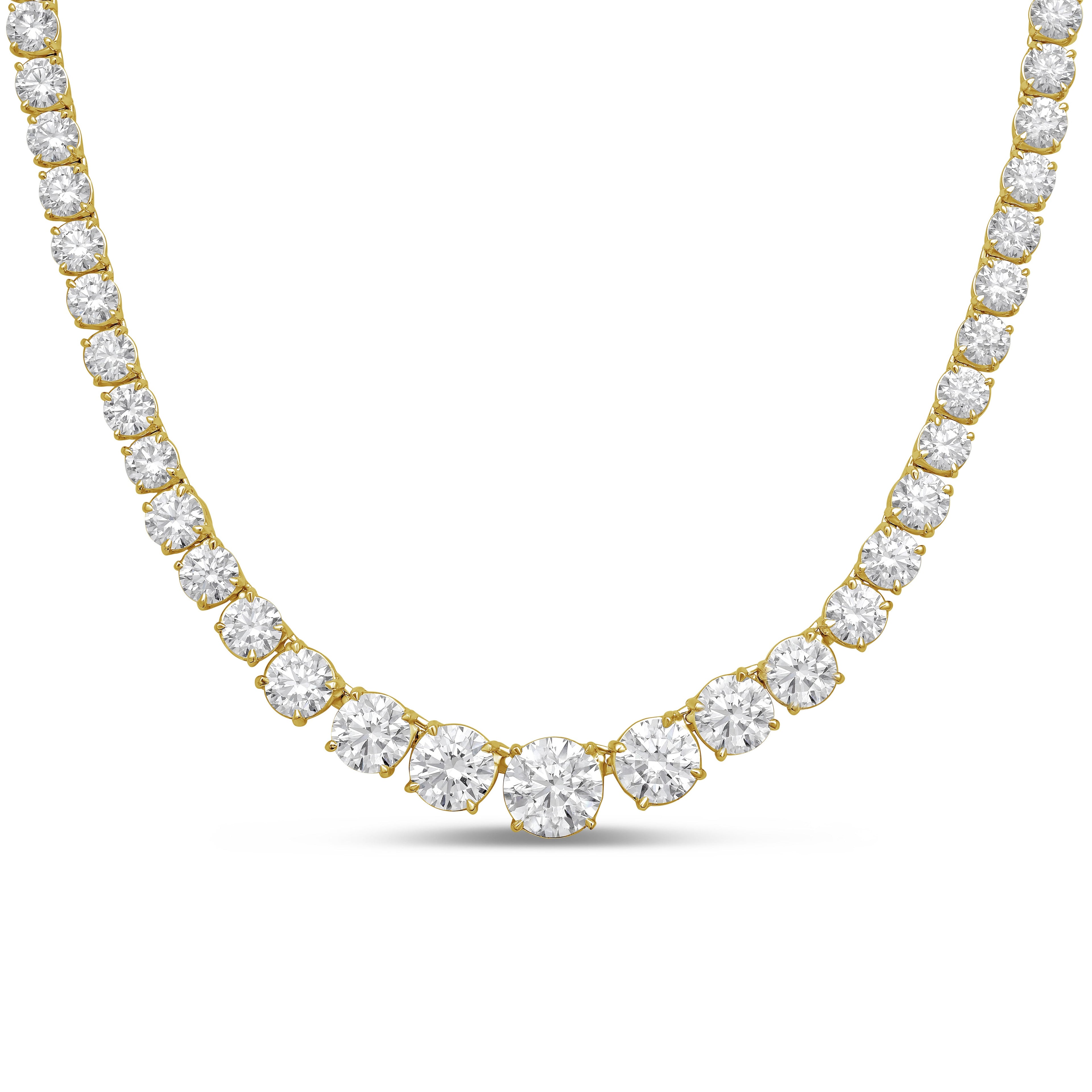 Lab Grown Graduated 4 Prong Tennis Necklace