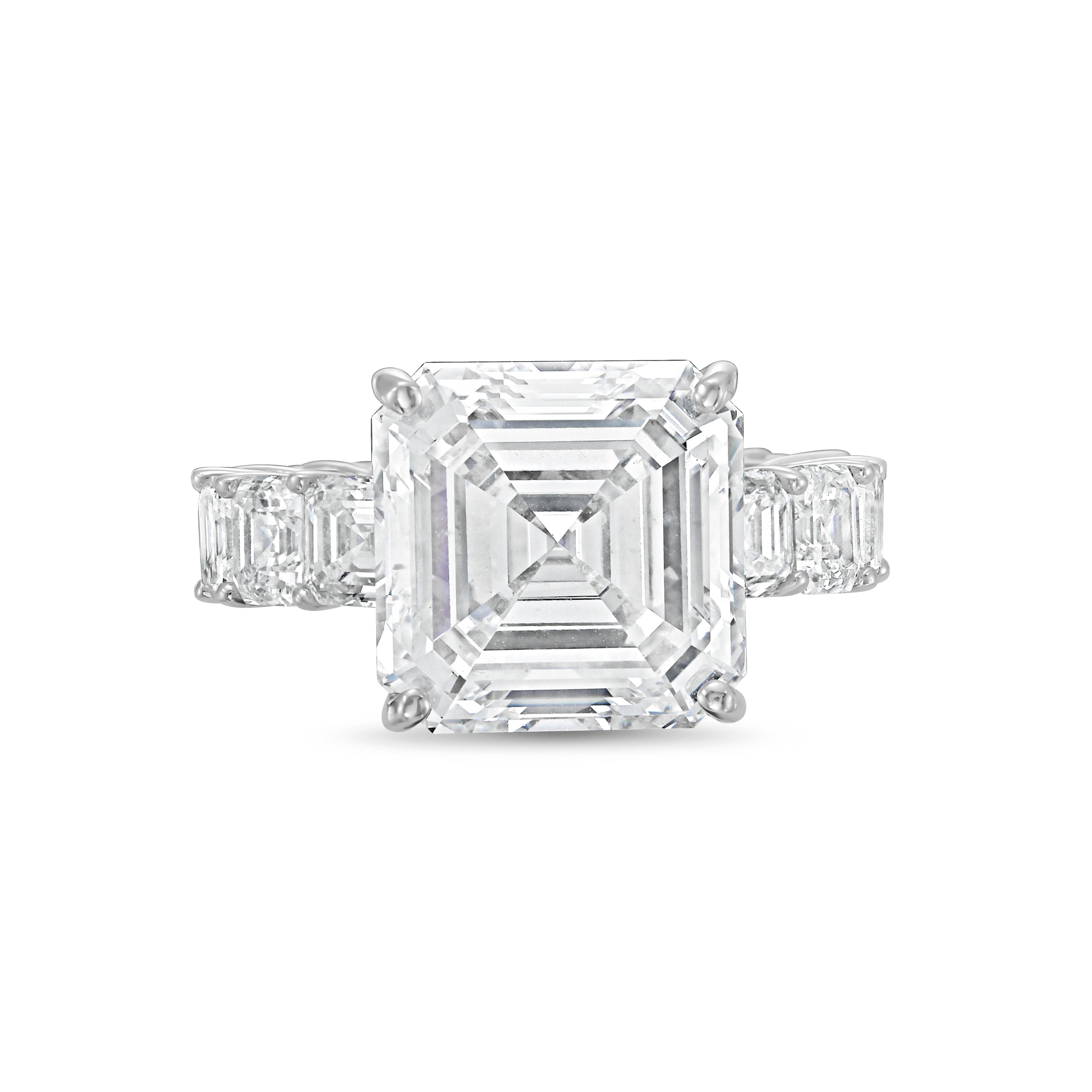 Lab Grown Asscher Diamond Engagement Ring