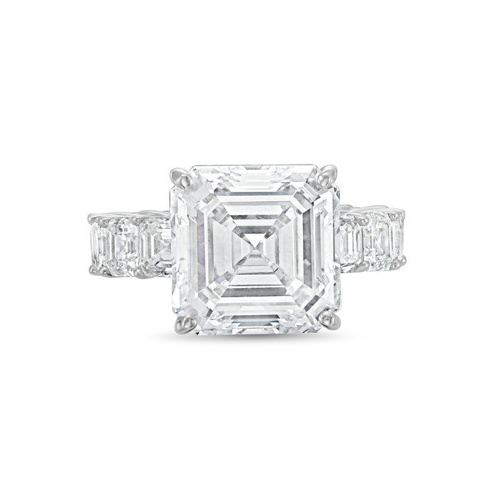 Lab Grown Asscher Diamond Engagement Ring